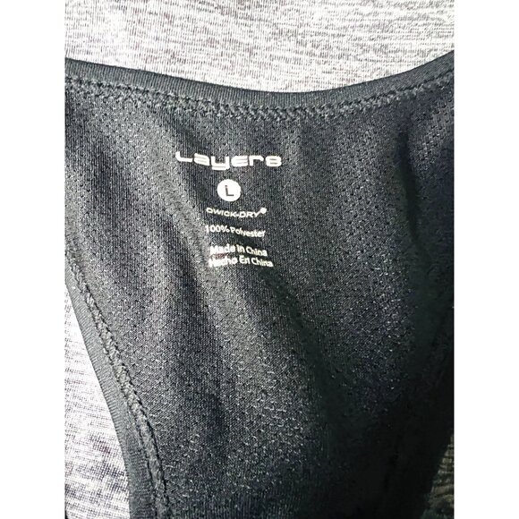 Heather Gray & Black Racerback Tank Layers Large Womens Activewear Stretch Fit - Picture 3 of 6